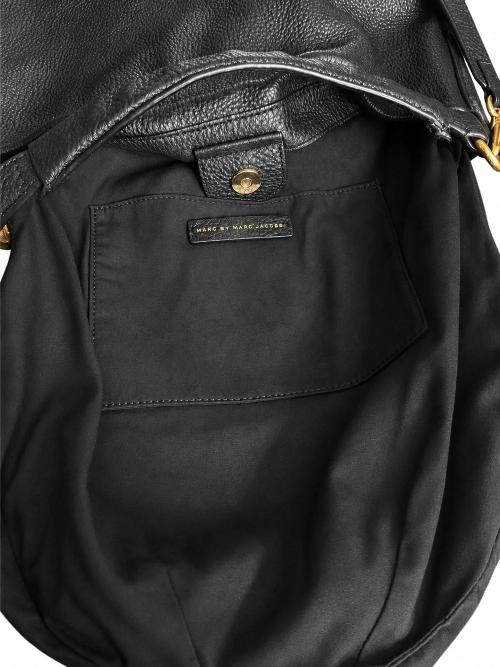 Marc by Marc Jacobs Q Workwear Hobo Black Pebbled Leather Shoulder Bag